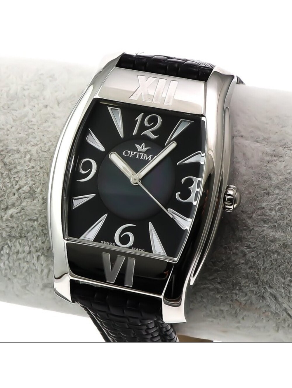 Optima Swiss Watch 38x24mm Black MOP Quartz Stainless 5ATM OSL244-SL-8